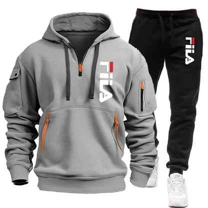Men's hoodie set, a two-piece set of comfortable and fashionable top and casual sport pants