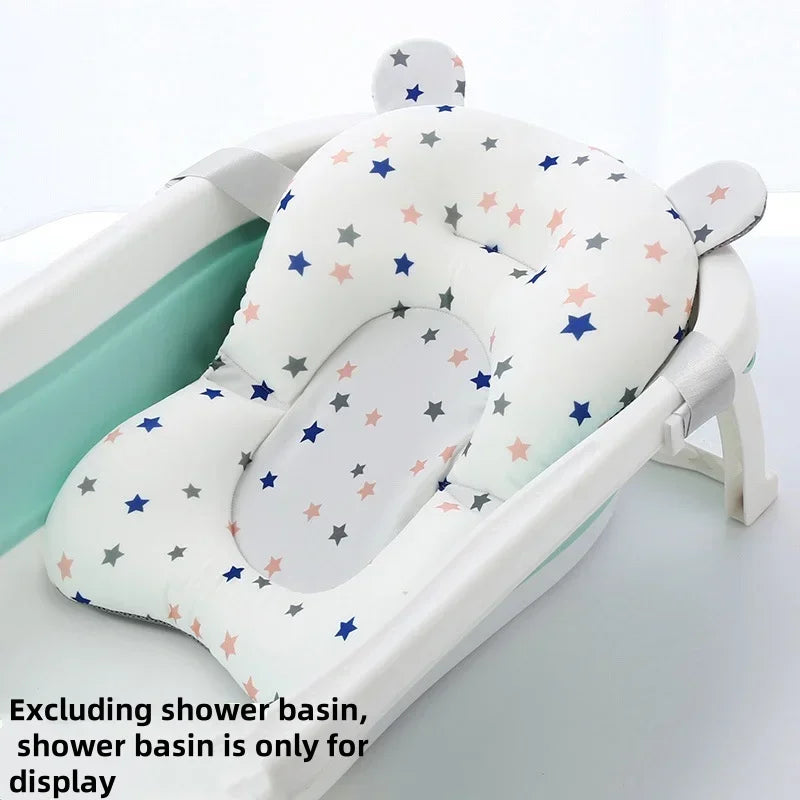 Foldable Floating Baby Bath Seat Pad Adjustable Bathtub Support Mat Shower Cushion Security Water Pad for Newborn Baby Bathing