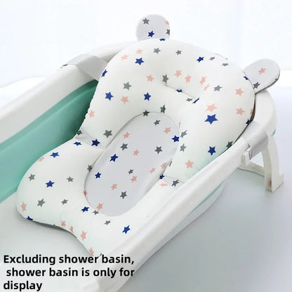 Foldable Floating Baby Bath Seat Pad Adjustable Bathtub Support Mat Shower Cushion Security Water Pad for Newborn Baby Bathing
