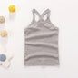 Summer Cotton Girls Vest Sleeveless Solid Color T-shirts Tees Kids Children Tops Baby Girl Casual Clothes Tshirt 2-12 Years