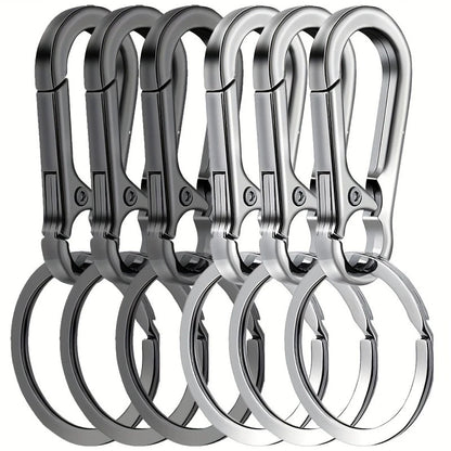 6Pcs Carabiner Clip Keychain Metal Carabiner Shape Key Ring Keyring Key Holder Clips Hook Holder Organizer for Car Keys Finder