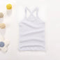 Summer Cotton Girls Vest Sleeveless Solid Color T-shirts Tees Kids Children Tops Baby Girl Casual Clothes Tshirt 2-12 Years