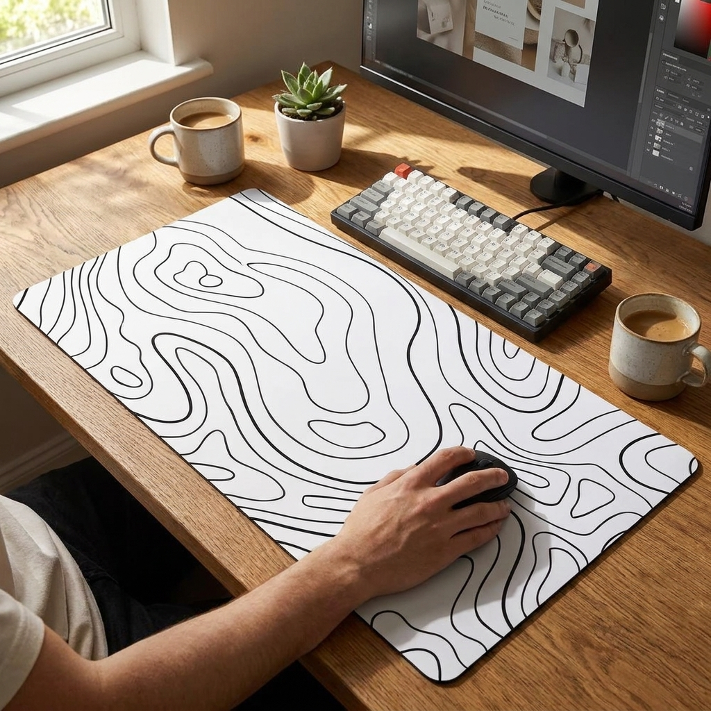 Fluid Print Anti-Slip Rubber Mouse Pad