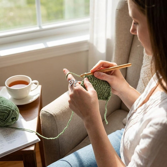 Adjustable Crochet Yarn Guide Ring 2pc