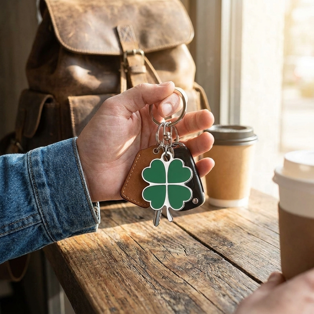 Lucky Four-Leaf Clover Keychain