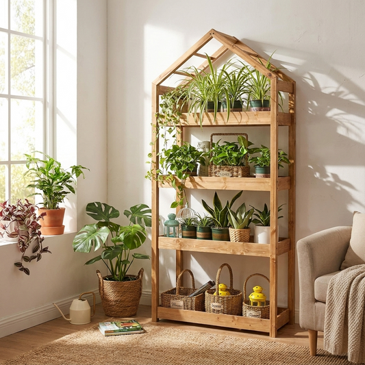 Wooden Garden Plant Stand Shelf