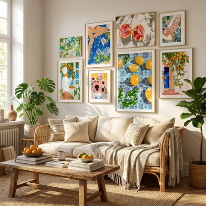 Lemon Garden Canvas Wall Art Print