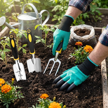 5-Piece Garden Tool & Glove Set