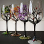 Four Seasons Tree Wine Glasses – Hand Painted Art